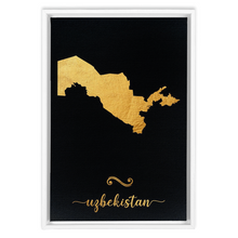 Load image into Gallery viewer, Gold Uzbekistan Map