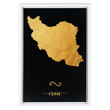 Load image into Gallery viewer, Gold Iran Map