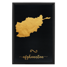 Load image into Gallery viewer, Gold Afghanistan Map