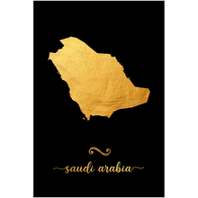 Load image into Gallery viewer, Gold Saudi Arabia Map