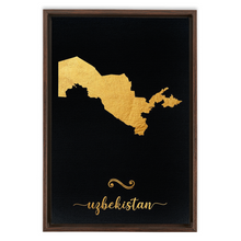 Load image into Gallery viewer, Gold Uzbekistan Map