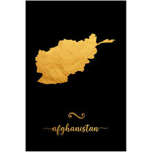 Load image into Gallery viewer, Gold Afghanistan Map