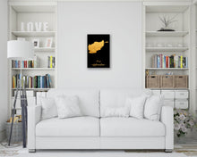 Load image into Gallery viewer, Gold Afghanistan Map