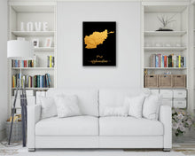 Load image into Gallery viewer, Gold Afghanistan Map