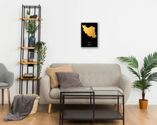 Load image into Gallery viewer, Gold Iran Map