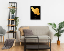 Load image into Gallery viewer, Gold Iran Map