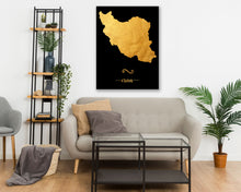 Load image into Gallery viewer, Gold Iran Map