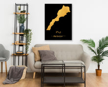 Load image into Gallery viewer, Gold Morocco Map