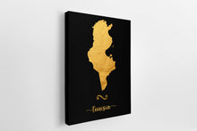 Load image into Gallery viewer, Gold Tunisia Map