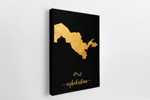 Load image into Gallery viewer, Gold Uzbekistan Map