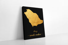 Load image into Gallery viewer, Gold Saudi Arabia Map