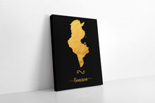Load image into Gallery viewer, Gold Tunisia Map