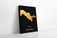 Load image into Gallery viewer, Gold Uzbekistan Map