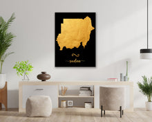 Load image into Gallery viewer, Gold Sudan Map