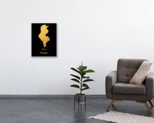 Load image into Gallery viewer, Gold Tunisia Map