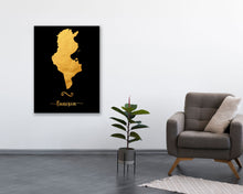Load image into Gallery viewer, Gold Tunisia Map