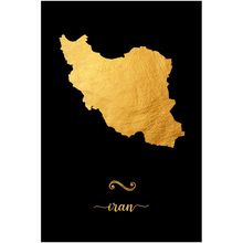 Load image into Gallery viewer, Gold Iran Map