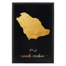 Load image into Gallery viewer, Gold Saudi Arabia Map