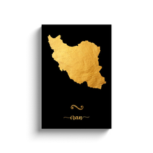 Load image into Gallery viewer, Gold Iran Map