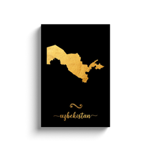 Load image into Gallery viewer, Gold Uzbekistan Map