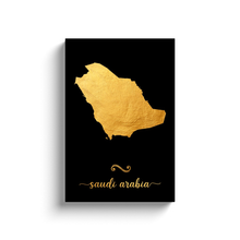Load image into Gallery viewer, Gold Saudi Arabia Map