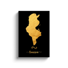 Load image into Gallery viewer, Gold Tunisia Map