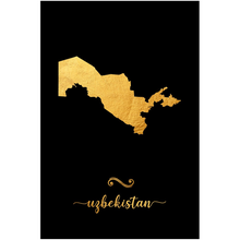 Load image into Gallery viewer, Gold Uzbekistan Map
