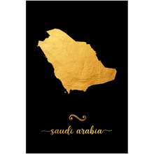 Load image into Gallery viewer, Gold Saudi Arabia Map
