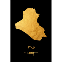 Load image into Gallery viewer, Gold Iraq Map
