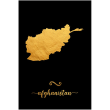 Load image into Gallery viewer, Gold Afghanistan Map
