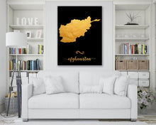 Load image into Gallery viewer, Gold Afghanistan Map
