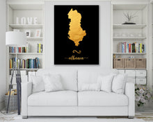 Load image into Gallery viewer, Gold Albania Map
