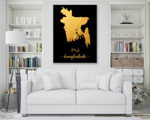 Gold Bangladesh Map