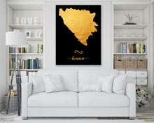 Load image into Gallery viewer, Gold Bosnia Map
