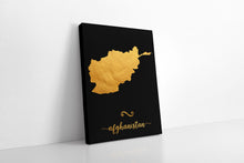 Load image into Gallery viewer, Gold Afghanistan Map
