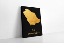 Load image into Gallery viewer, Gold Saudi Arabia Map
