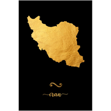 Load image into Gallery viewer, Gold Iran Map
