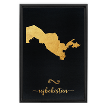 Load image into Gallery viewer, Gold Uzbekistan Map
