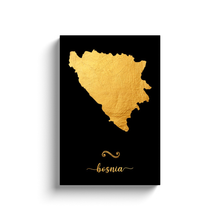 Load image into Gallery viewer, Gold Bosnia Map
